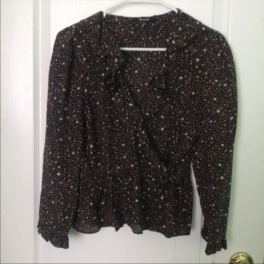 MADEWELL Silk Ruffle Wrap Top - Picture 7 of 14